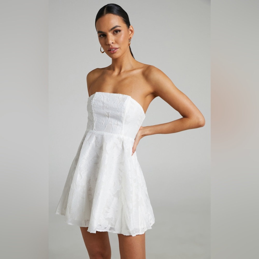 Isabel Strapless Bustier Mini Dress in White - Showpo